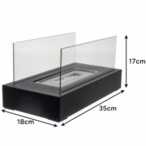 Biokominek wolnostojący czarny prostokąt