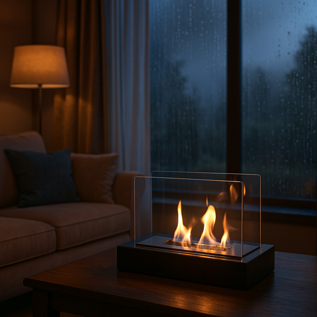 Biokominek wolnostojący czarny prostokąt - obrazek 5