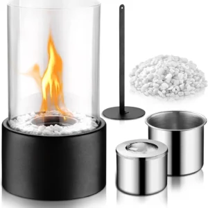 Biokominek wolnostojący czarny owalny